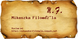 Mikeszka Filoméla névjegykártya