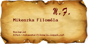 Mikeszka Filoméla névjegykártya